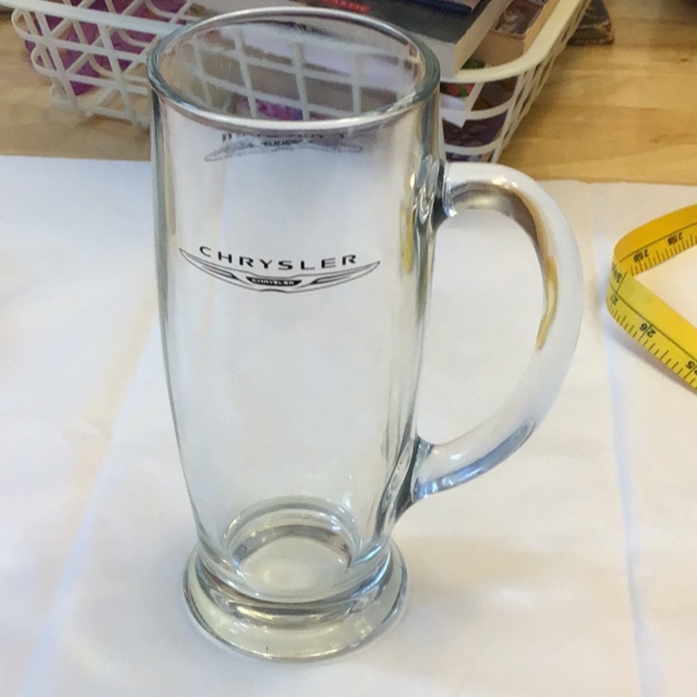 Chrysler large heavy beer mug, 🍺 prize at car show